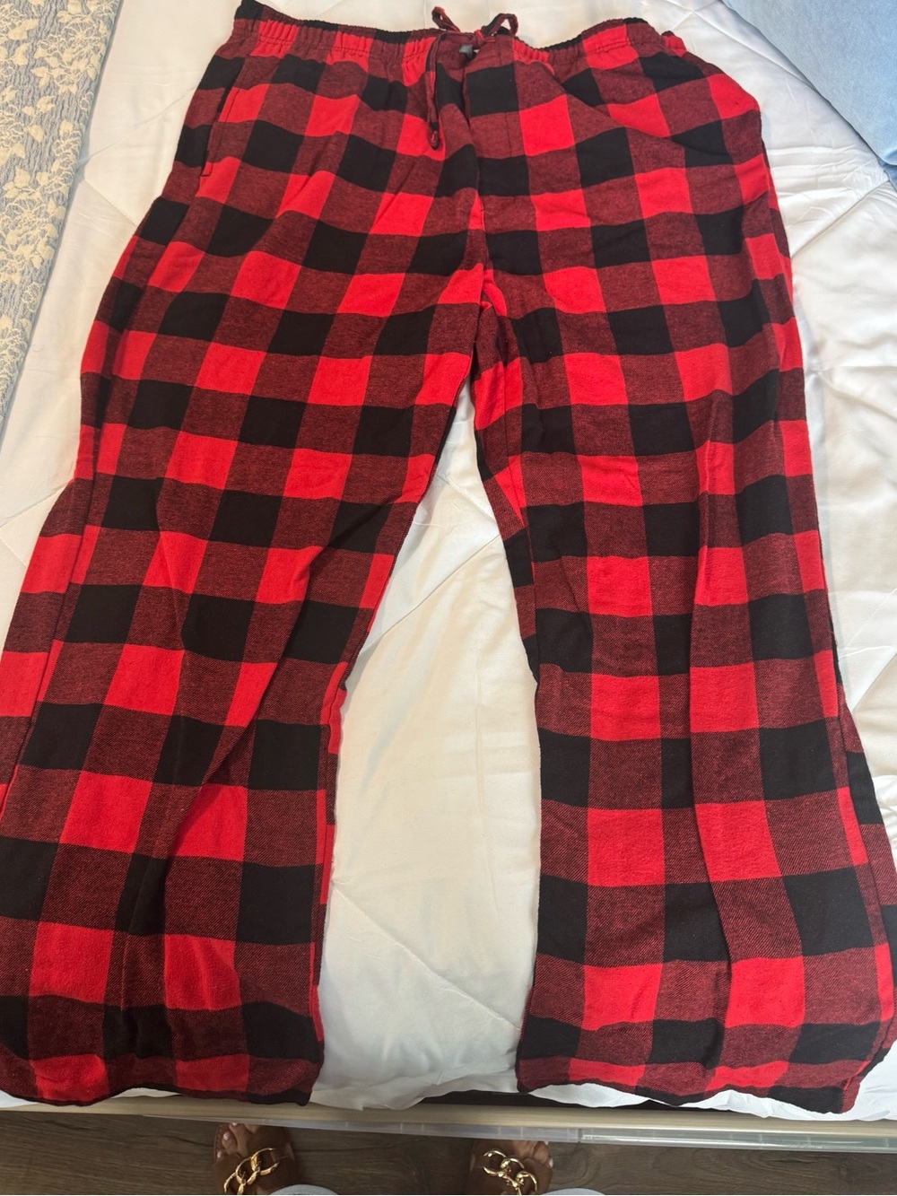 Kohl's Men’s Red and Black Plaid Flannel Pajama Pants